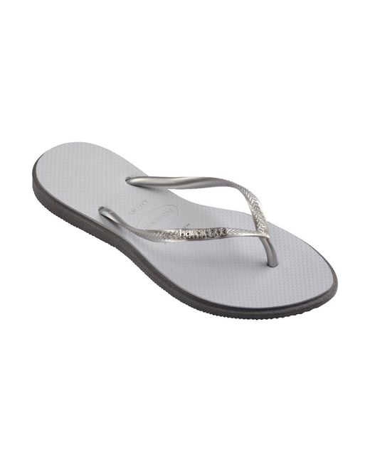 Havaianas White Flip Flops / Sandals (shoes) Slim Point