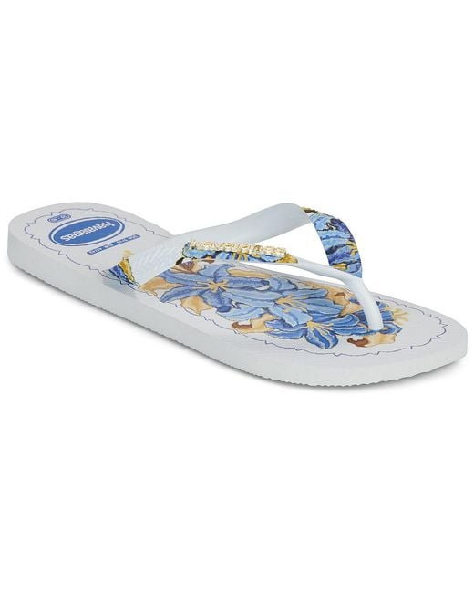 Havaianas Blue Flip Flops / Sandals (shoes) Top Tropicalia Vibes Ii