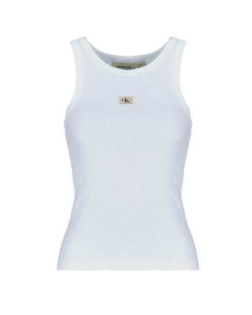 Calvin Klein Blue Sleeveless Tops