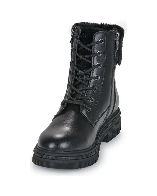 Tom Tailor Black Mid Boots Frangia
