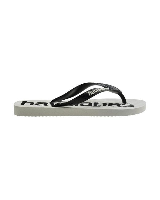 Havaianas Black Flat Sandals Top Logomania
