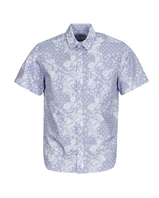 Guess Blue Short Sleeved Shirt Ss Reg Pkt Collar Shirt for men