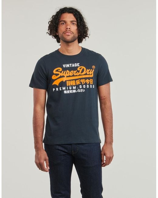 Superdry Blue T Shirt Vl Duo Tee for men
