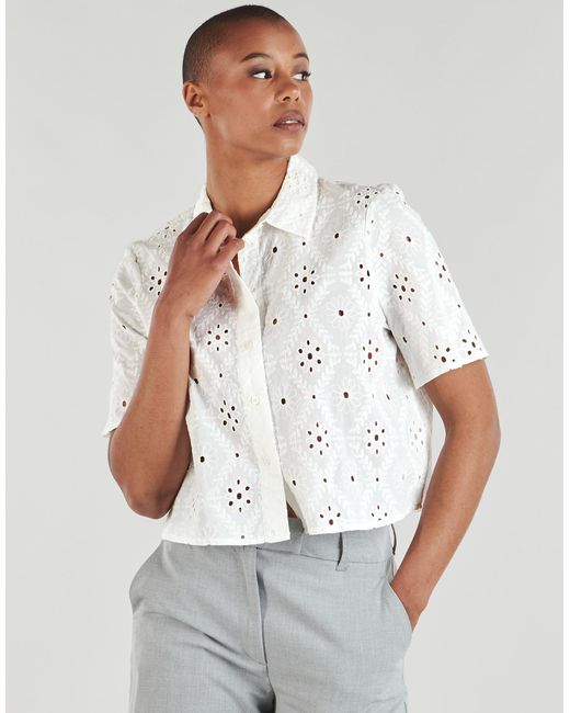 Vero Moda White Blouse Vmeliza Short 2/4 Sleeve Shirt