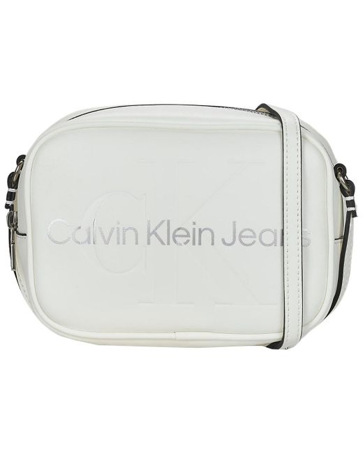 Calvin Klein White Shoulder Bag Sculpted Camera Bag18mono for men