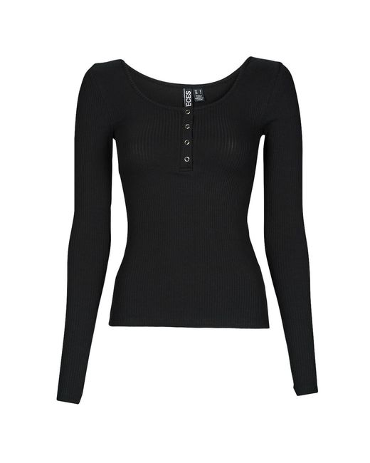 Pieces Black Sweater Pckitte Ls Top