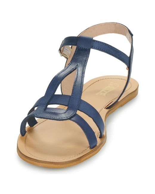 So Size Blue Flat Sandals Duran