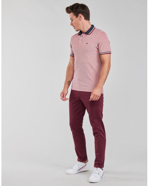 Jack & Jones Pink Jack Jones Jjepaulos Polo Shirt for men