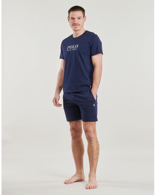 Polo Ralph Lauren Blue T Shirt S/s Crew Sleep Top for men