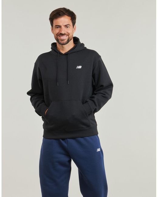 New Balance Black Hoodies Small Logo Hoodie for men