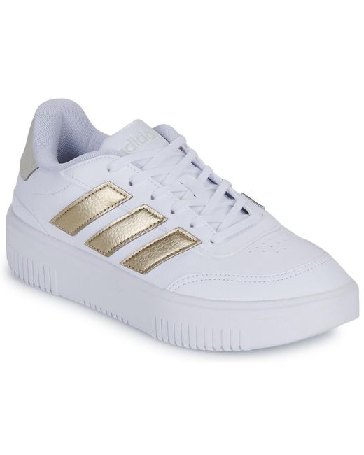 Adidas White Shoes (trainers) Courtblock Bold
