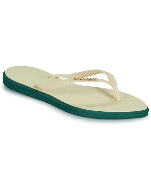 Havaianas Green Flip Flops / Sandals (shoes) Slim Point
