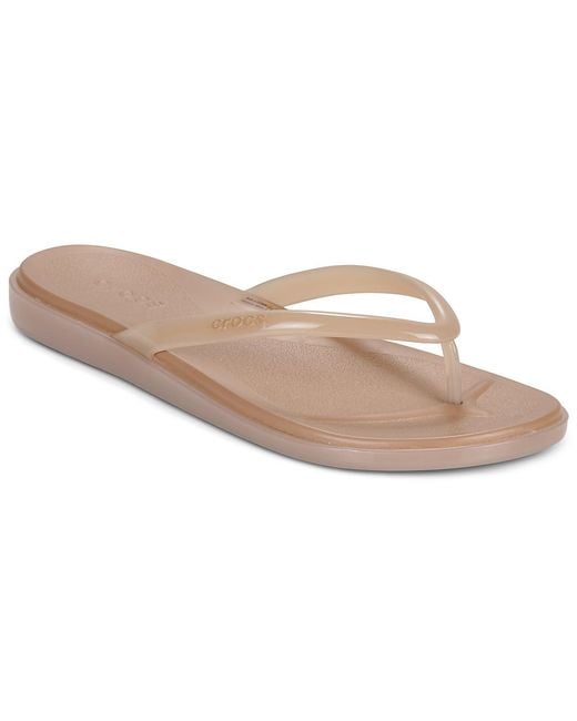 CROCSTM Brown Flip Flops / Sandals (shoes) Miami Jelly Round Toe Flip