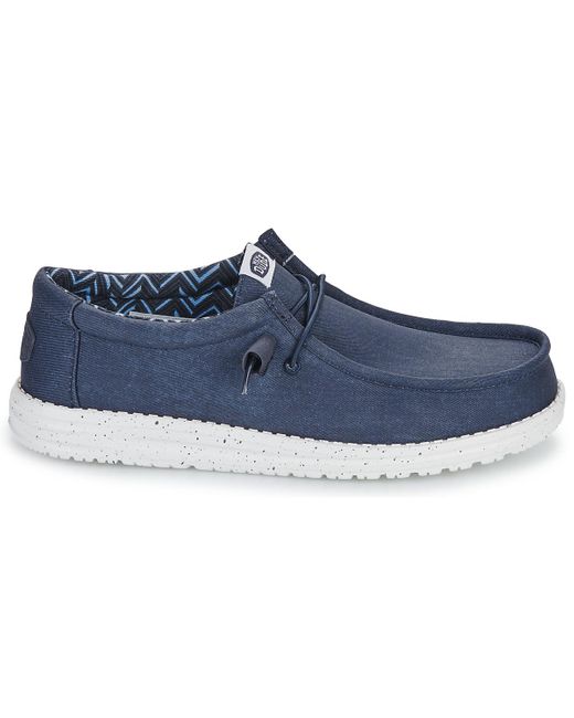 HeyDude Blue Slip-ons (shoes) Wally Canvas for men