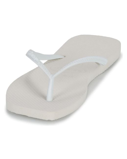 Havaianas White Flip Flops / Sandals (shoes) Slim Square