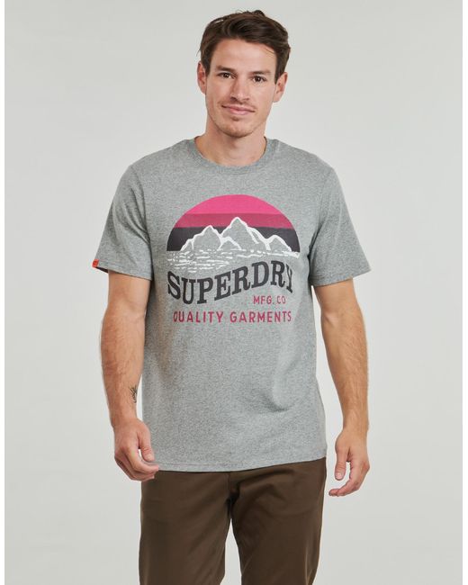 Superdry Gray T Shirt Great Outdoors Relaxed for men