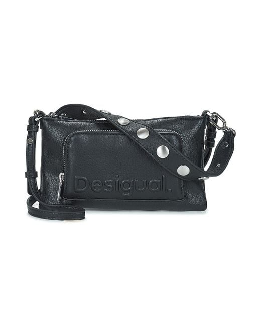 Desigual Black Pouch Mone Half Logo Fw24 Monica Cont