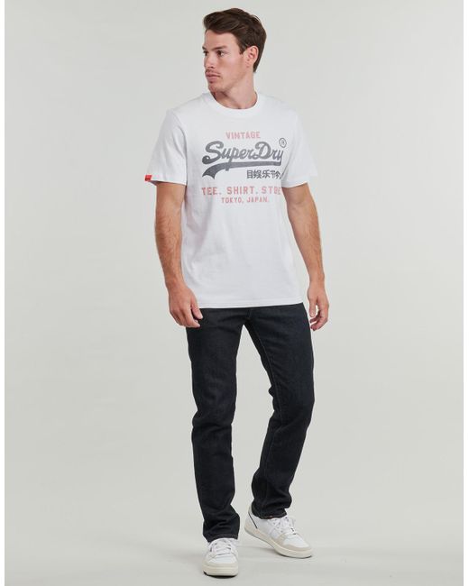 Superdry White T Shirt Vintage Logo Heritage for men