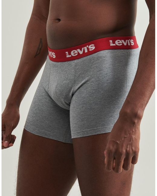 Levi's Gray Boxer Shorts Repeat Logo Boxer Ecom Pack De 6 for men
