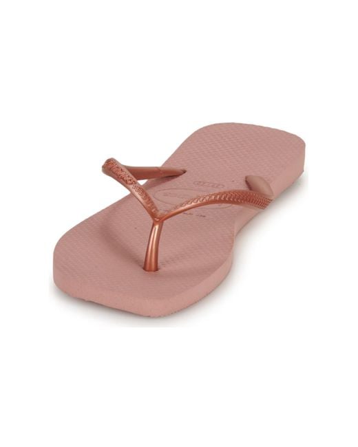 Havaianas Pink Flip Flops / Sandals (shoes) Slim Square
