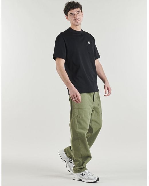 Fred Perry Black T Shirt Pocket Detail T-shirt for men
