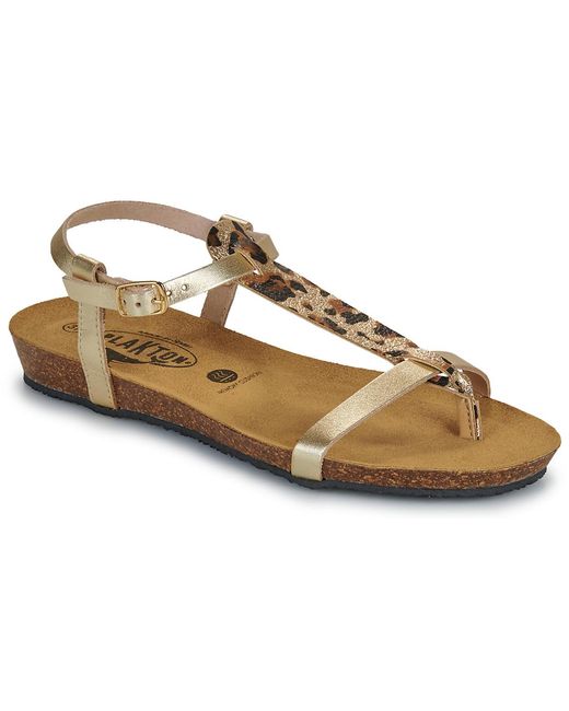 Plakton Metallic Flat Sandals Fran Zouk