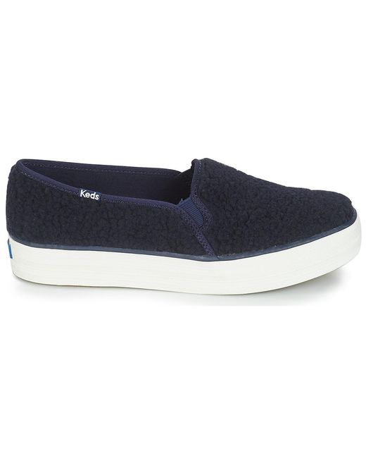 Keds Blue Triple Decker Faux Shearling Women's Slip-ons (shoes) In Multicolour