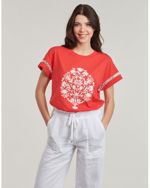 Rene' Derhy Red T Shirt Zibeline Tee Shirt