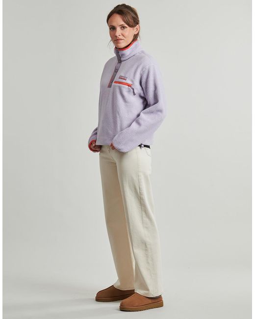 Columbia Purple Fleece Jacket Helvetia Ii Cropped Half Snap Fleece