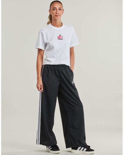 Adidas Black Tracksuit Bottoms Essentials 3-stripes Lifestyle Woven Parachute Tracksuit Bottoms