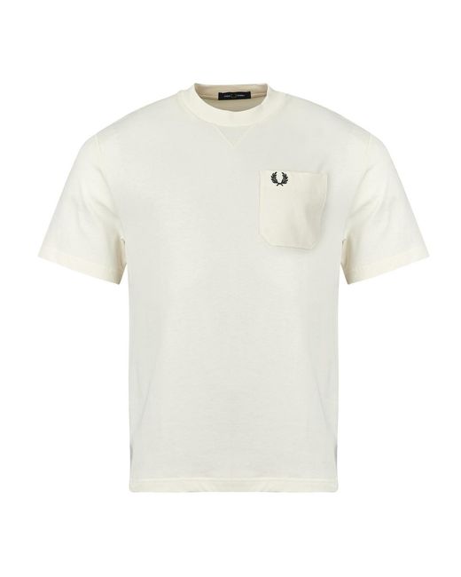 Fred Perry White T Shirt Pocket Detail T-shirt for men