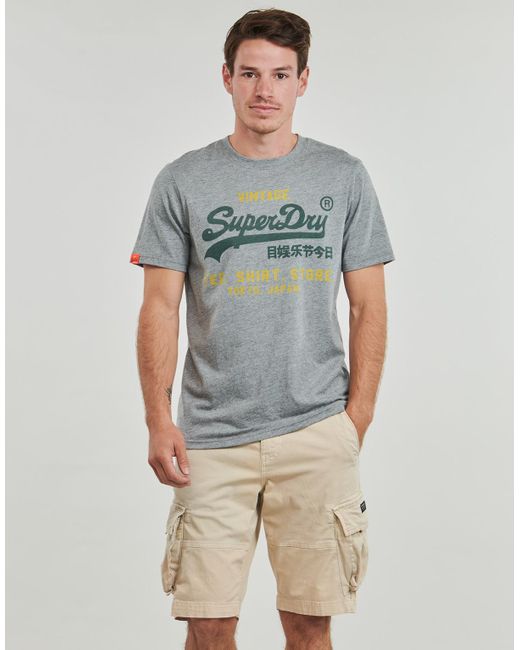Superdry Gray T Shirt Vintage Logo for men