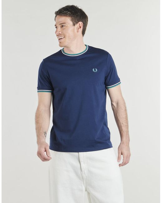 Fred Perry Blue T Shirt Twin Tipped T-shirt for men