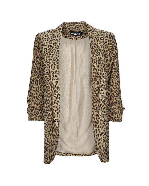 Pieces Natural Jacket Pcboss 3/4 Printed Blazer