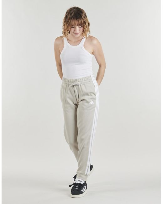 Adidas Gray Tracksuit Bottoms Essentials 3-stripes Fleece Slim Joggers
