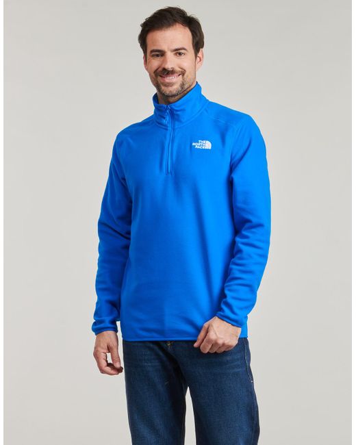 The North Face Blue Fleece Jacket 100 Glacier 1/4 Zip for men
