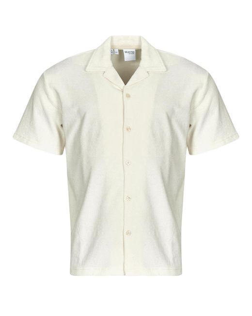 SELECTED White Short Sleeved Shirt Slhrelaxtalon for men