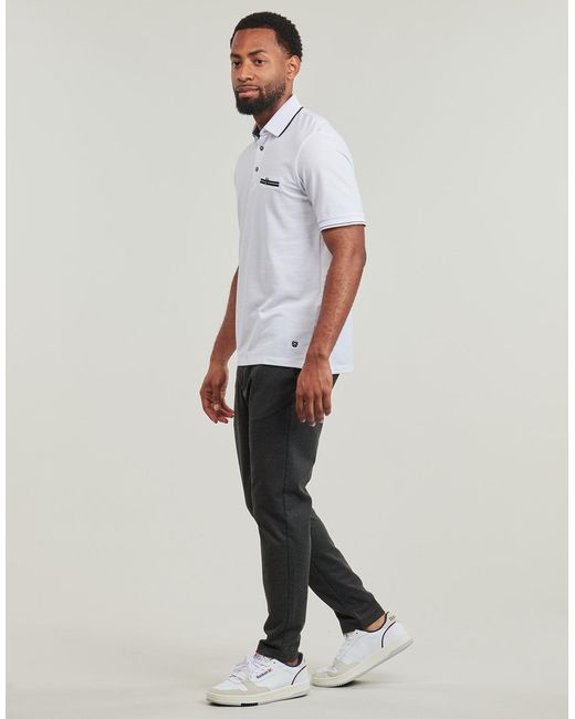 Jack & Jones White Polo Shirt Jprblumilliard for men