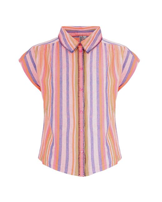 Pieces Pink Blouse Pcbatitha Ss Wvn