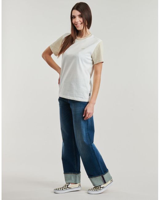 Vans White T Shirt Colorblock Bff Tee