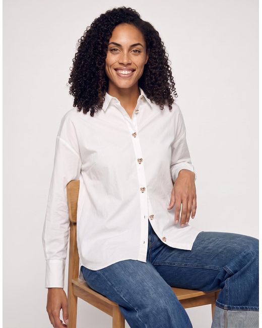 ONLY White Shirt Onlkiri Button Detail