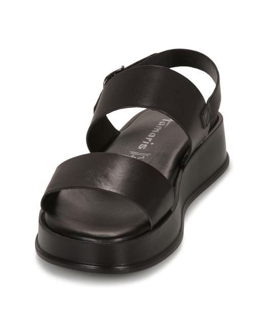 Tamaris Black Wedge Sandals 28238-001