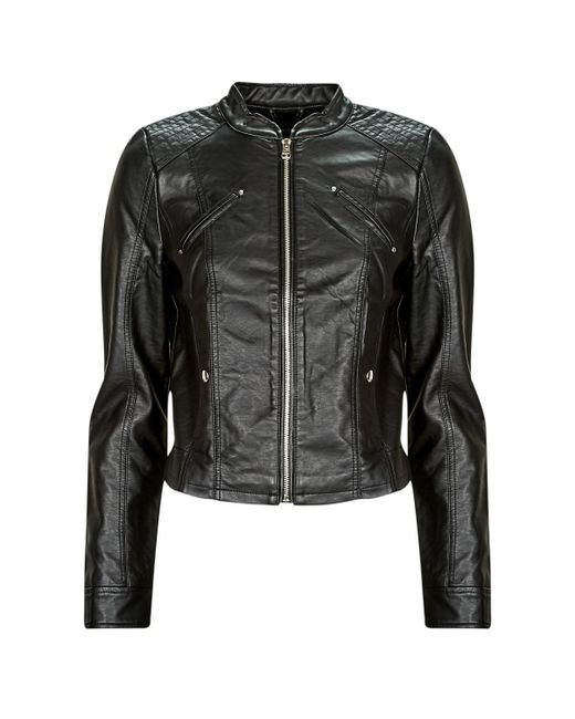 Vero Moda Black Leather Jacket Vmfavodona Coated Jacket Noos