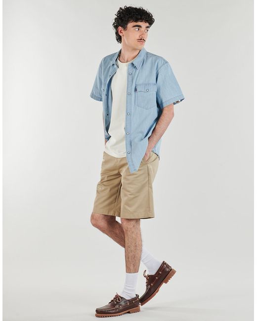 Levi's Blue Short Sleeved Shirt Ss Relaxed Fit Western for men