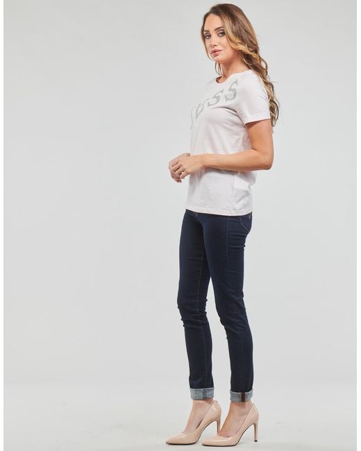 Guess White T Shirt Ss Cn Benita Tee