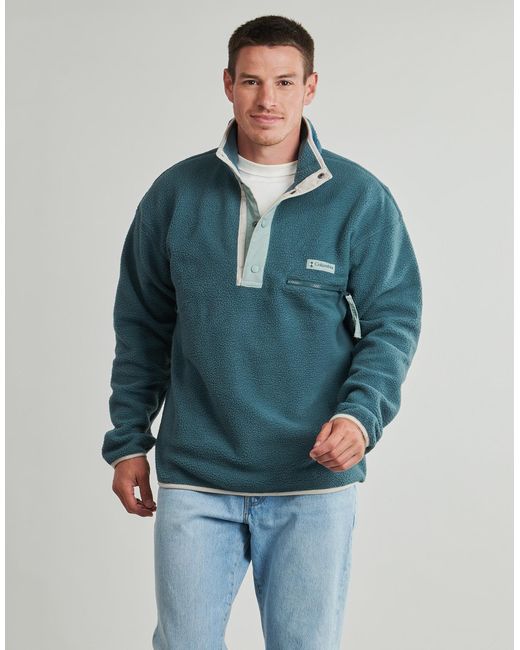 Columbia Blue Fleece Jacket Helvetia Ii Half Snap Fleece for men