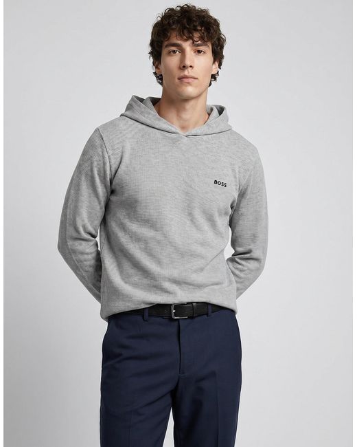 Boss Gray Long Sleeve T-shirt Waffle Ls-shirt H. for men