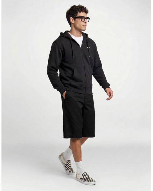 Vans Black Hoodies Left Chest Full Zip for men
