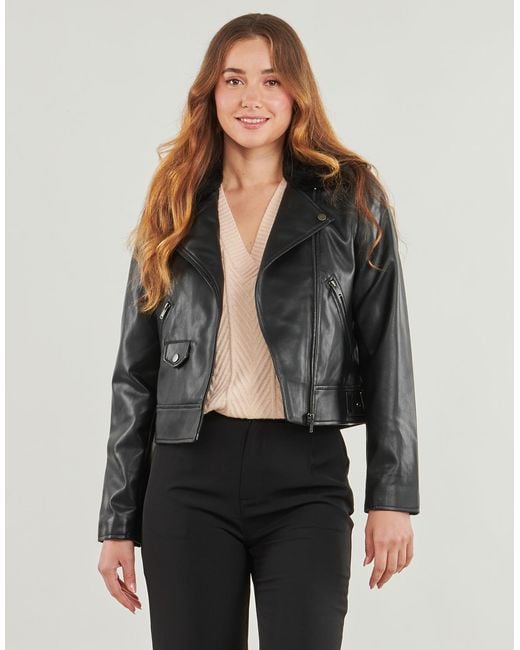 ONLY Black Leather Jacket Onlvilhelma