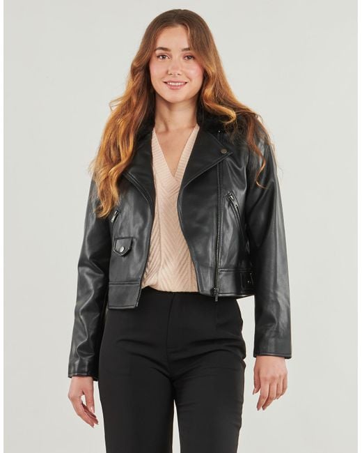 ONLY Black Leather Jacket Onlvilhelma